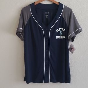 mariners button up shirt